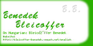 benedek bleicoffer business card